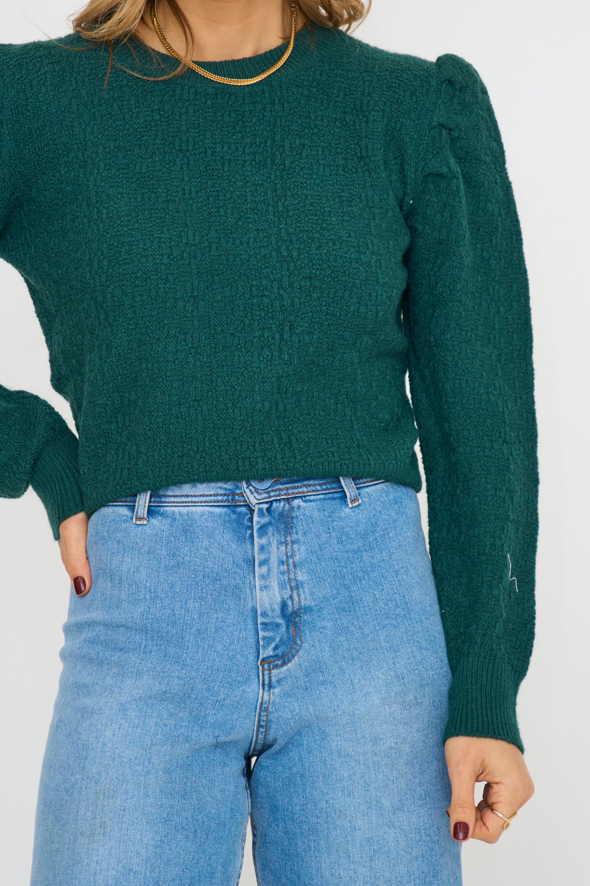 Structured Puff Sleeve Sweater