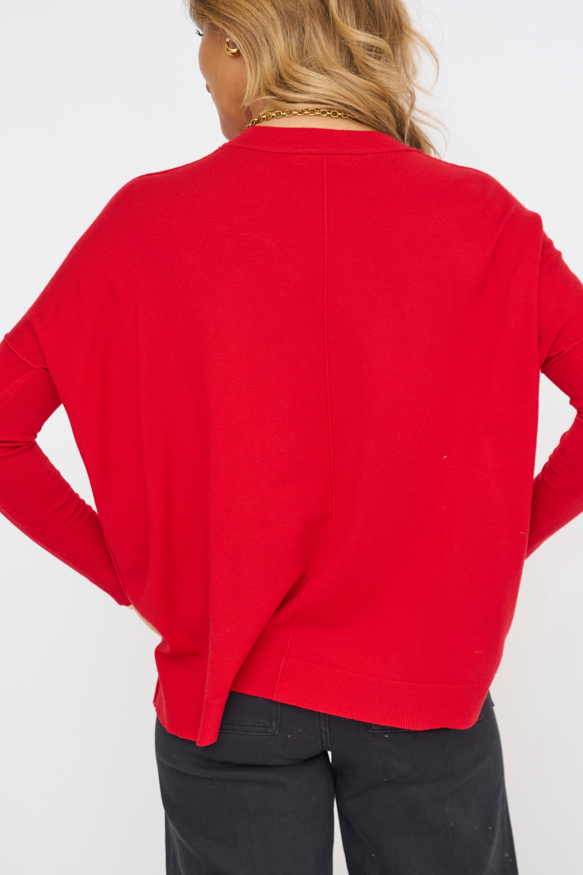 Red Novelty Crew Neck Sweater