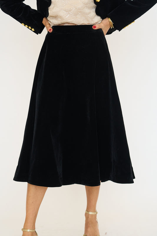 Velvet Circle Midi Skirt