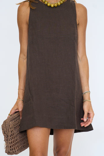 Lena Classic Linen Mini Dress