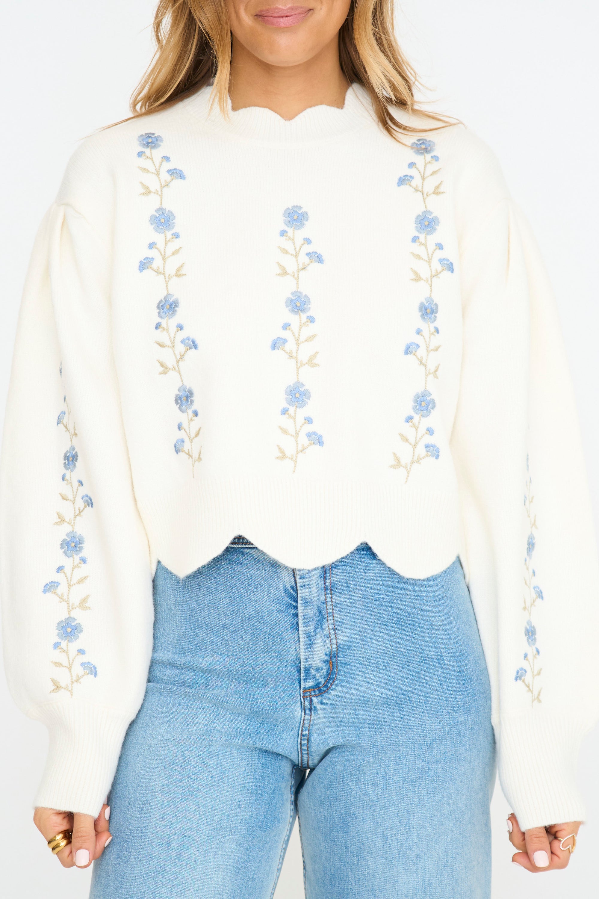 Duffy Embroidered Floral Sweater