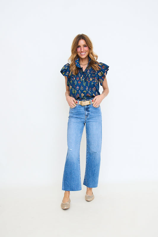 Pleaser High Rise Wide Ankle in Wide Awake Vintage