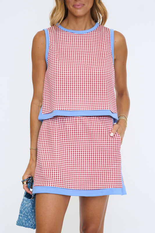 Gingham Athletic Skort Set