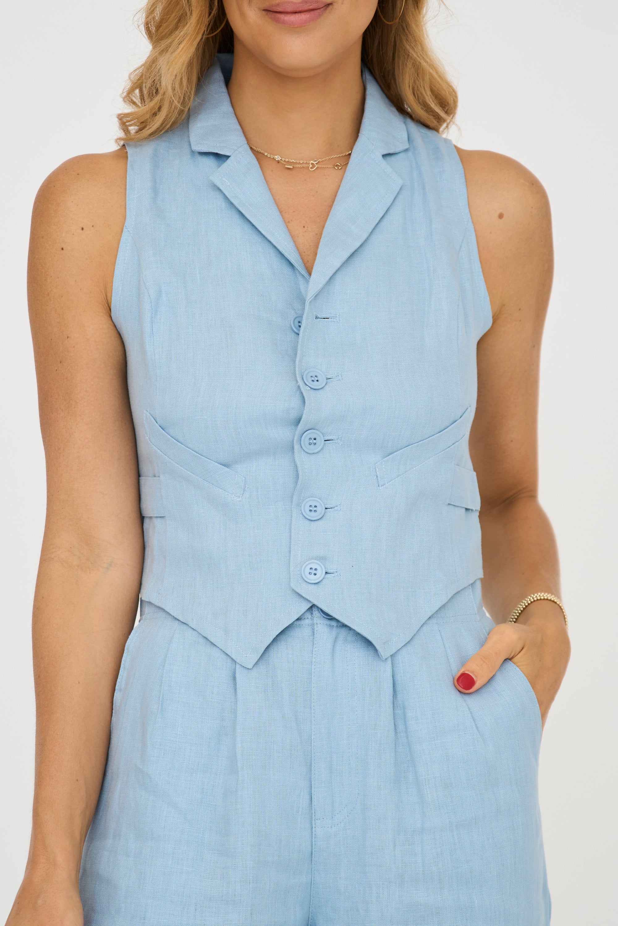 Carrie Linen Mini Vest