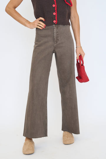 Maggie Wide Leg Pants - Brown