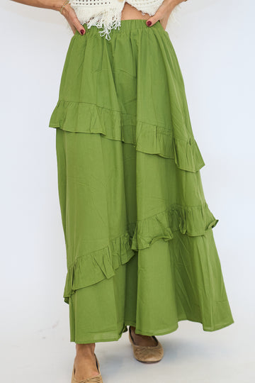 Himan Ruffle Midi Skirt