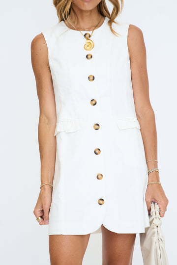 Ruffle Pocket Button Down Dress