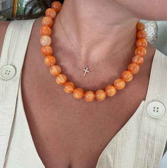 Chunky Beaded Necklace - Sunkist