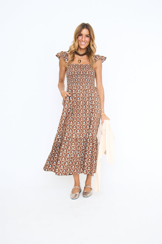 Felicity Floral Poplin Tier Maxi Dress