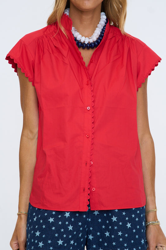 Ric Rac Detailed Short Sleeve Shirt