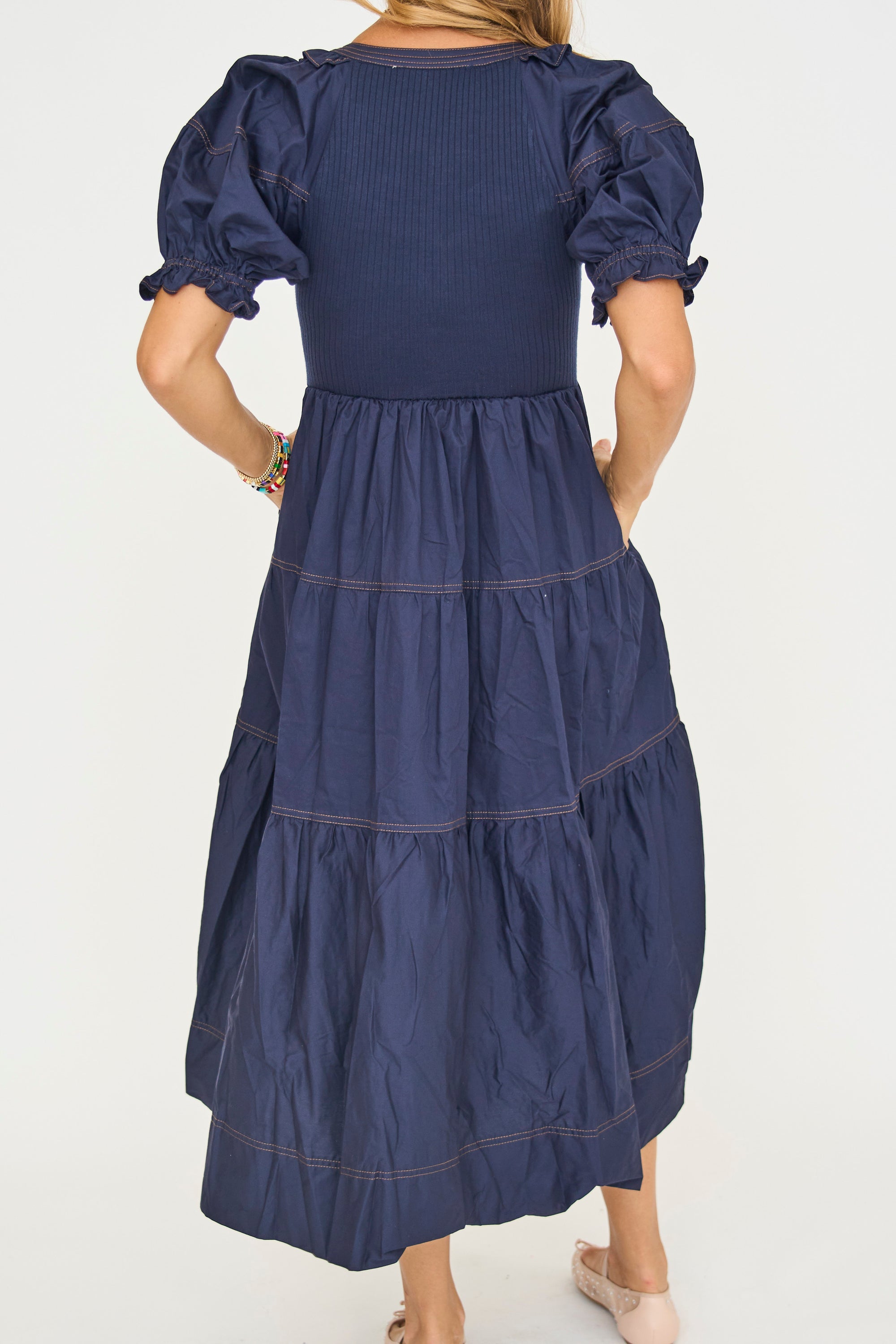 Kora Navy Midi Dress