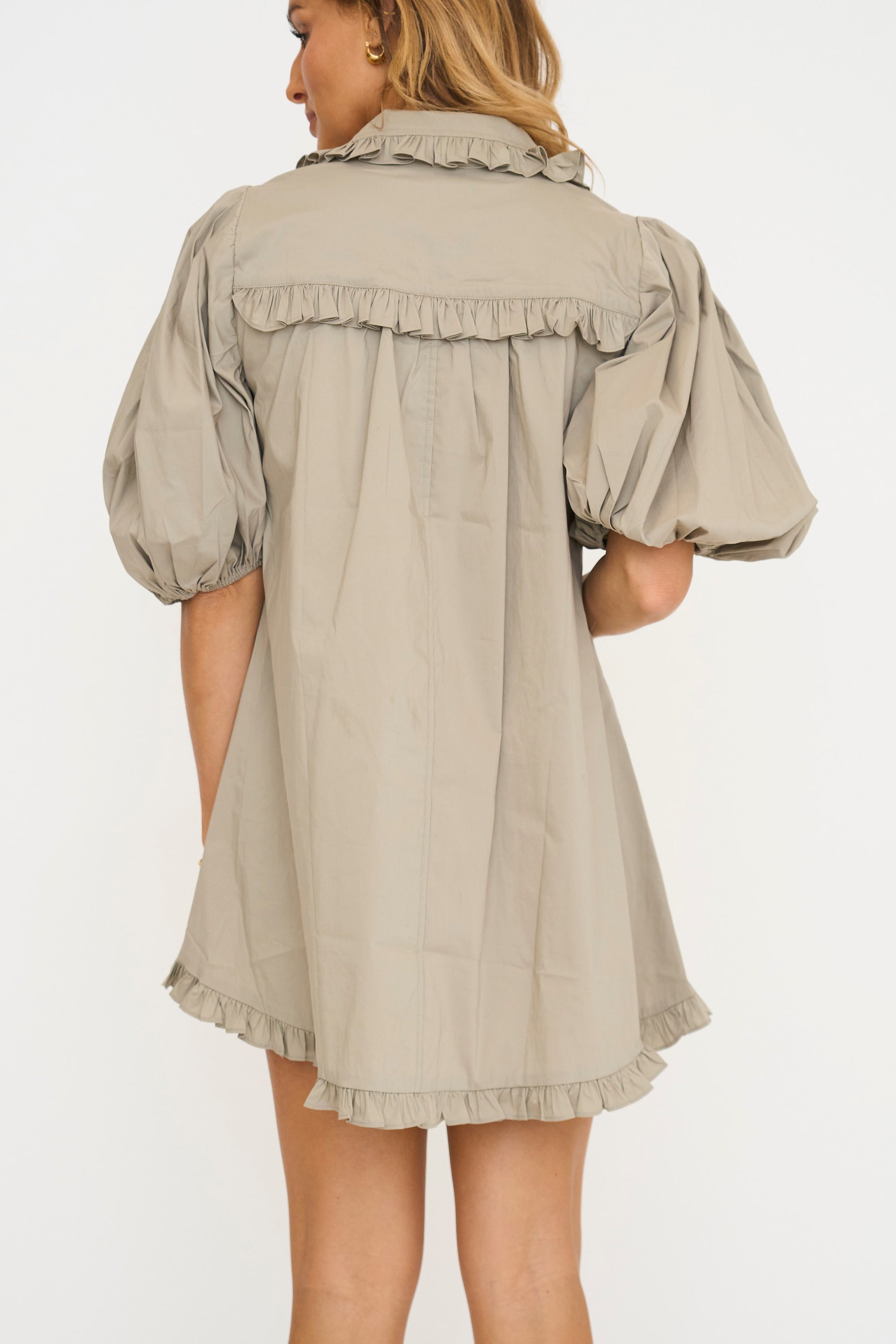 Clay Ruffle Pocket Dress