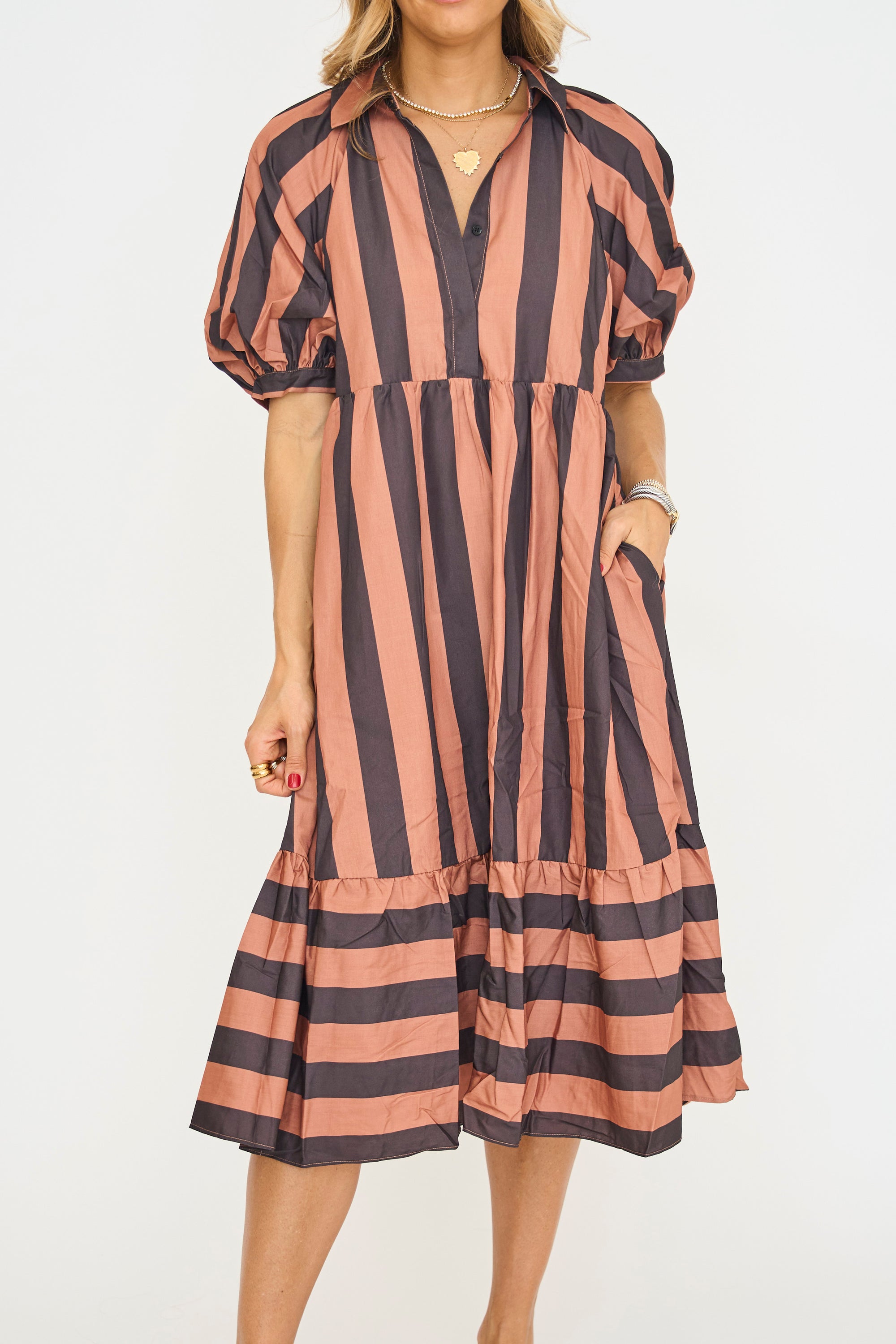 Bold Stripe Midi Dress