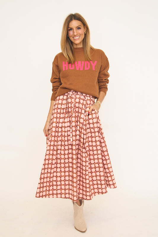 Howdy Crewneck Statement Sweater