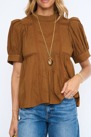 Hazelnut Puff Sleeve Top