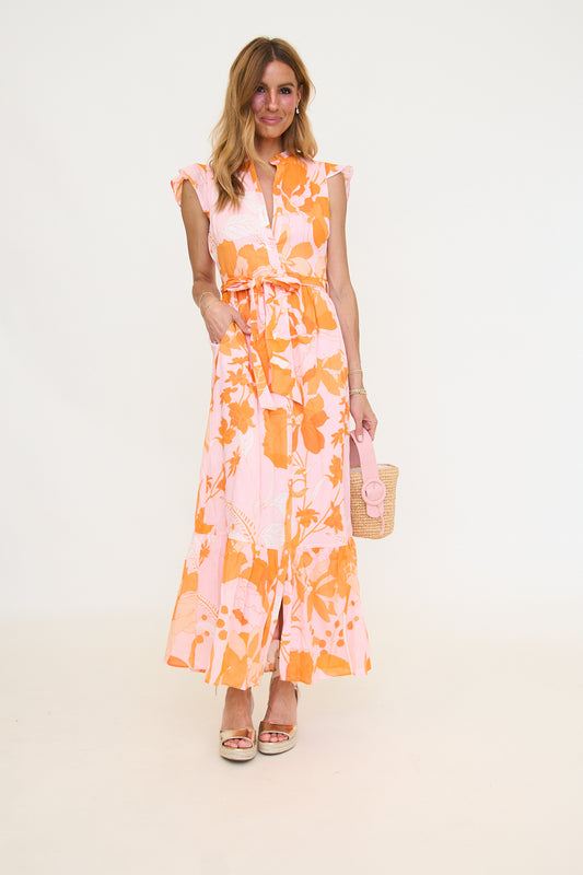 Lenira Floral Riah Button Down Maxi Dress