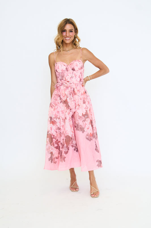 Blushing Bouquet Midi Dress