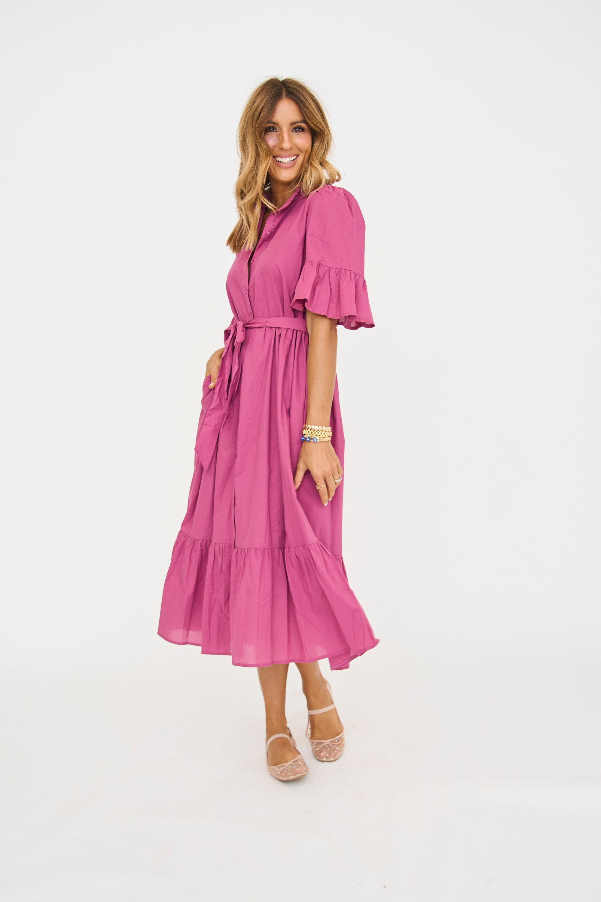 Maribella Button Down Midi Dress