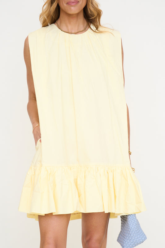 Sleeveless Ruffle Hem Drop Waist Mini Dress