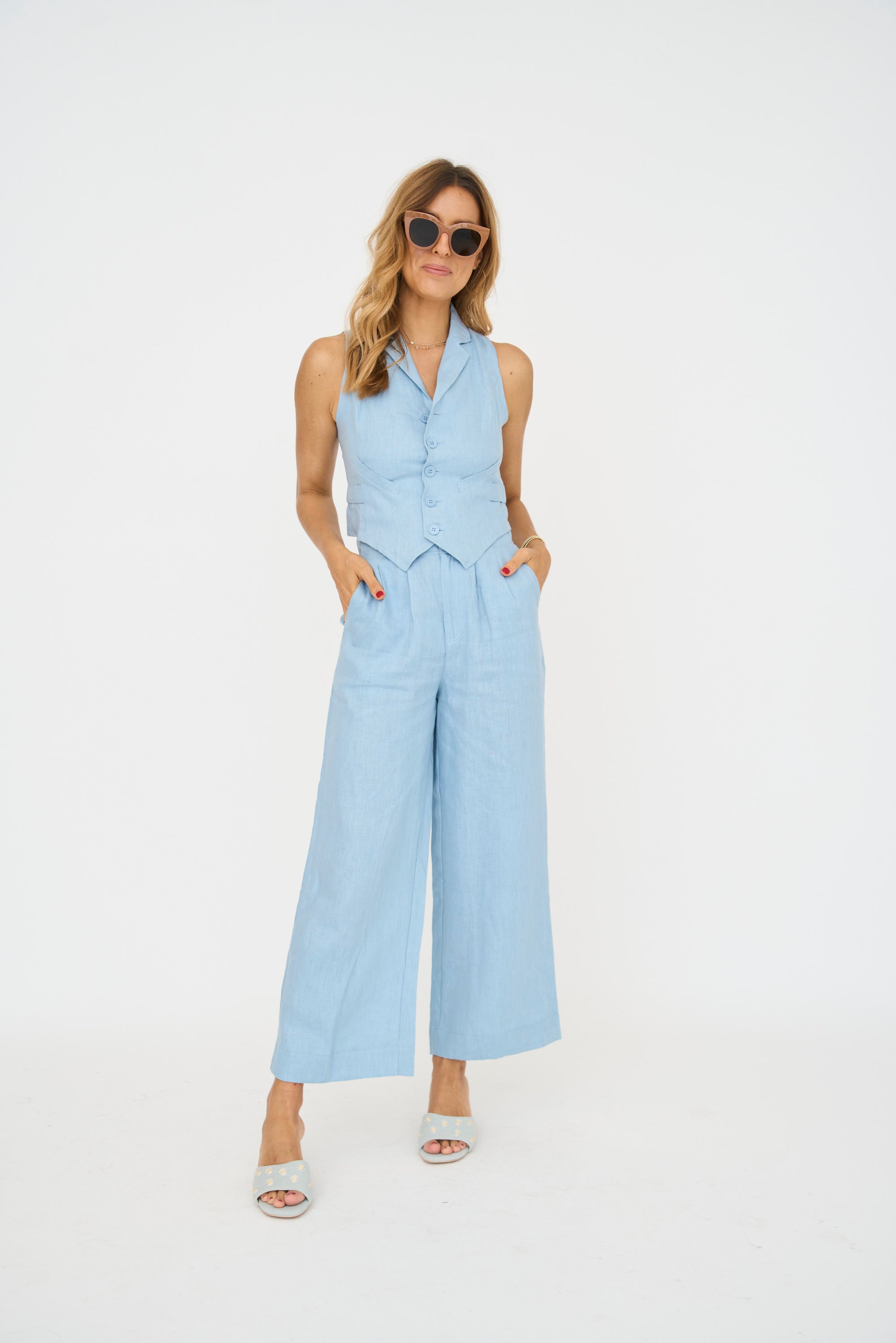 Carrie Linen Mini Vest