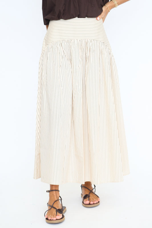 Daphne Skirt in Brown Stripe
