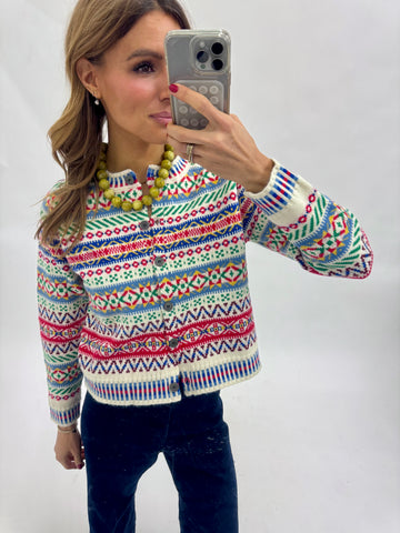 Christmas Button Front Long Sleeve Cardigan