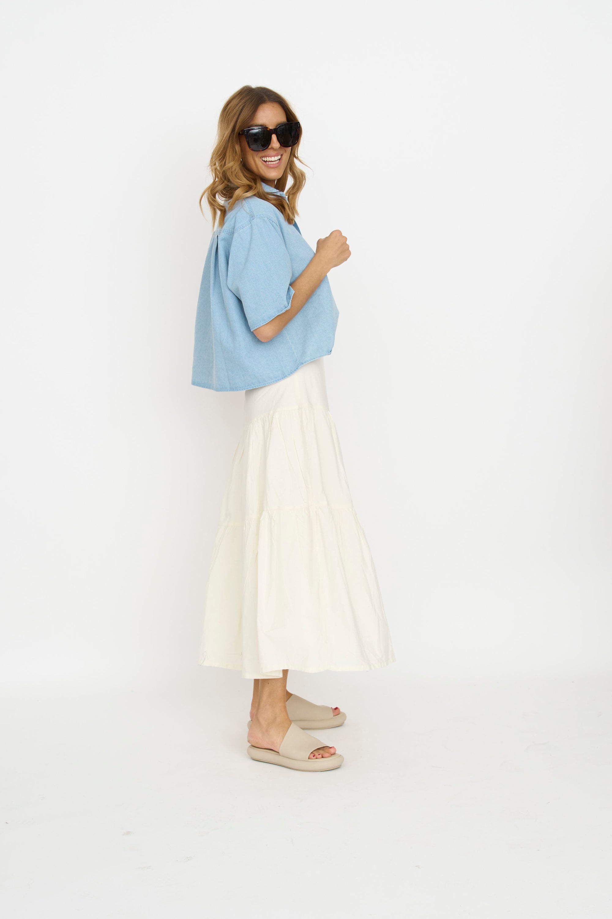 Audrey Woven Midi Skirt