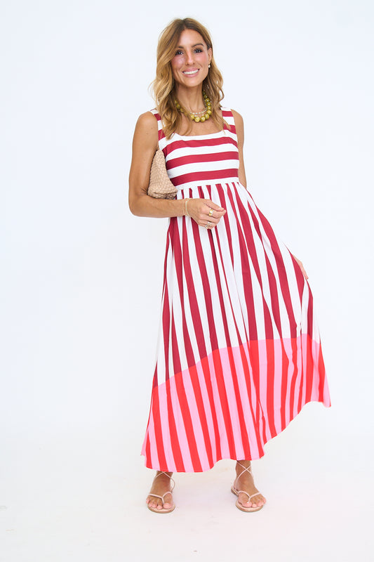 Sail Away Stripe Midi Dress