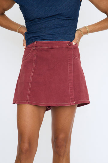 Maroon Tailored Skort