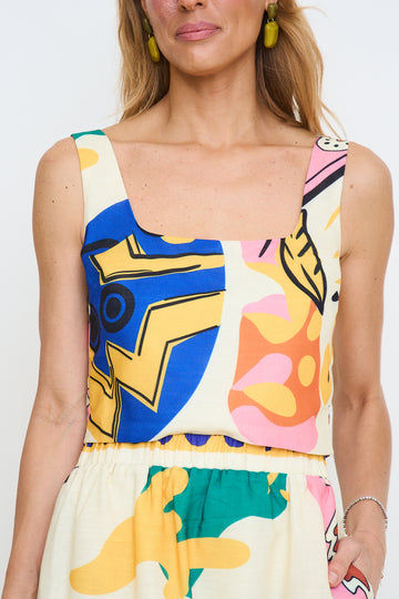 Kylie Square Neck Smocked Top