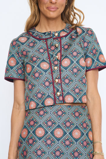 Grayson Top in Golden Rosette