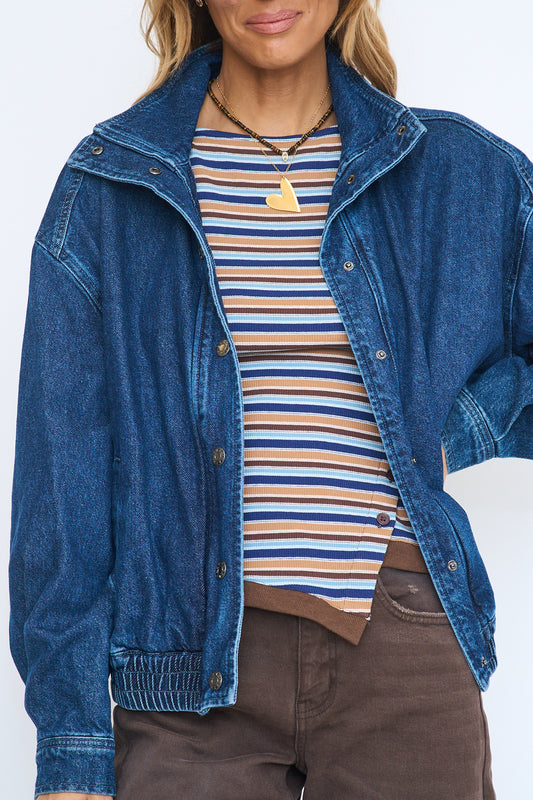 Phantom Funnel Neck Jacket in Rush