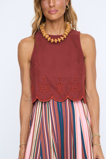 Tea Garden Scallop Hem Top