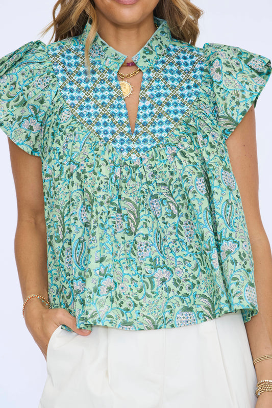 Olene Top in Seagreen