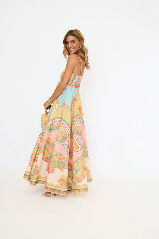 Sunwashed Paisley Maxi Dress