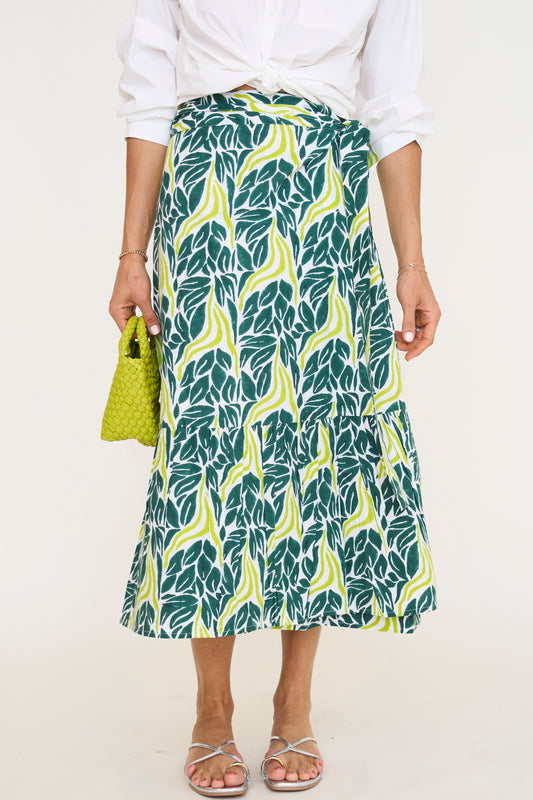 Ruffle Wrap Maxi Skirt
