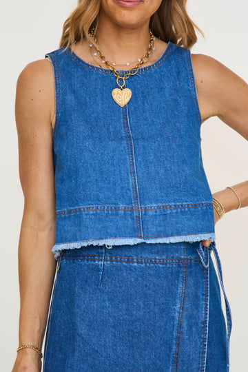 Dafne Denim Top