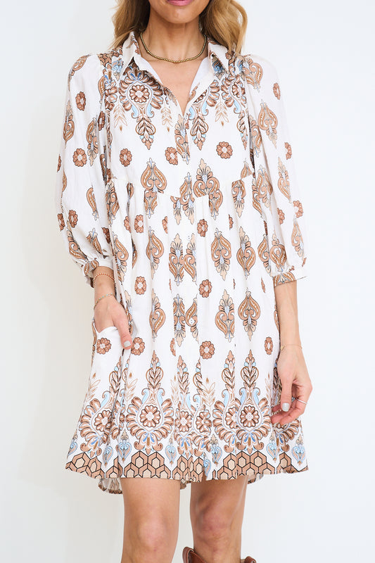 Bandana Printed Shirt Dress