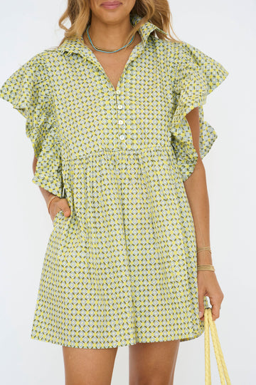 Tate Chartreuse Mini Dress