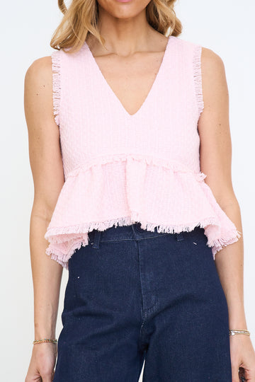 Camilla Peplum Tweed Top