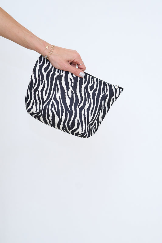 Zebra Print Pouch Bag