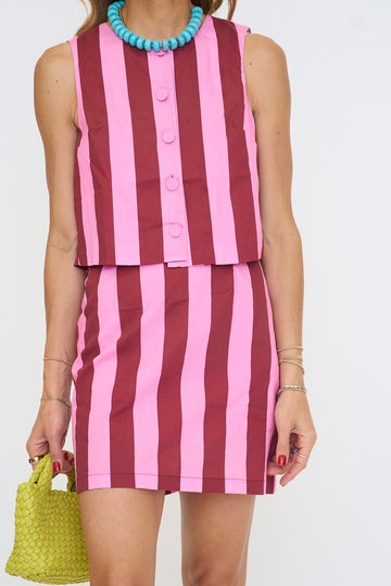 Strawberry Wine Mini Skirt Set