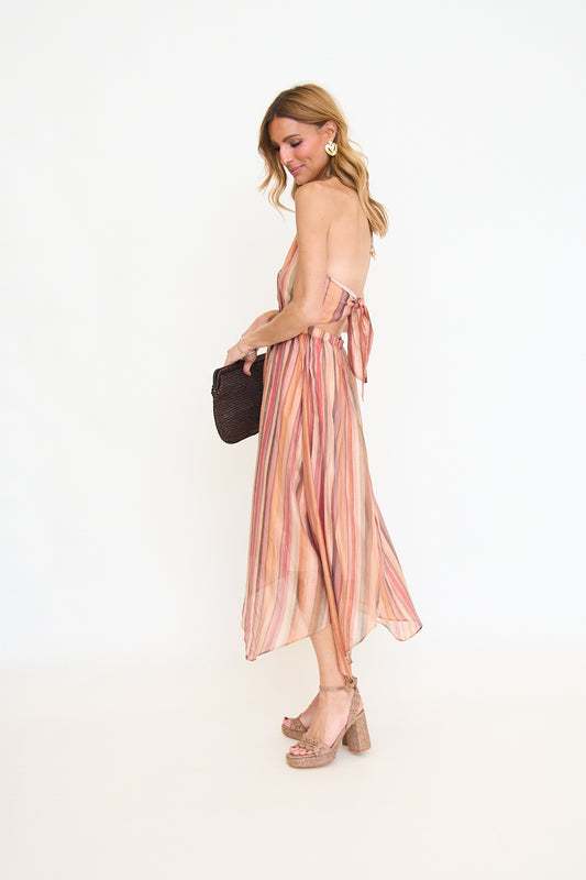 Dalina Stripe Halter Dress