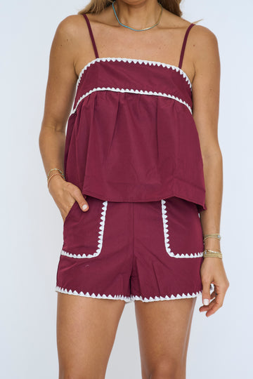 Maroon Embroidery Stitch Detail Set