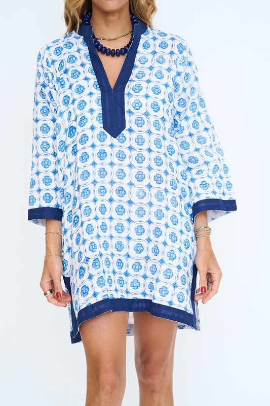 Double Gauze Block Print Caftan