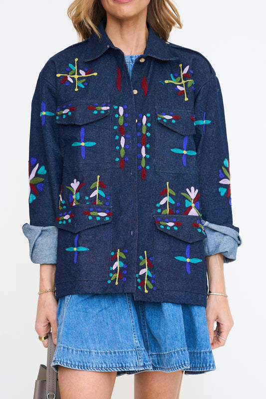 Denim Embroidered Jacket