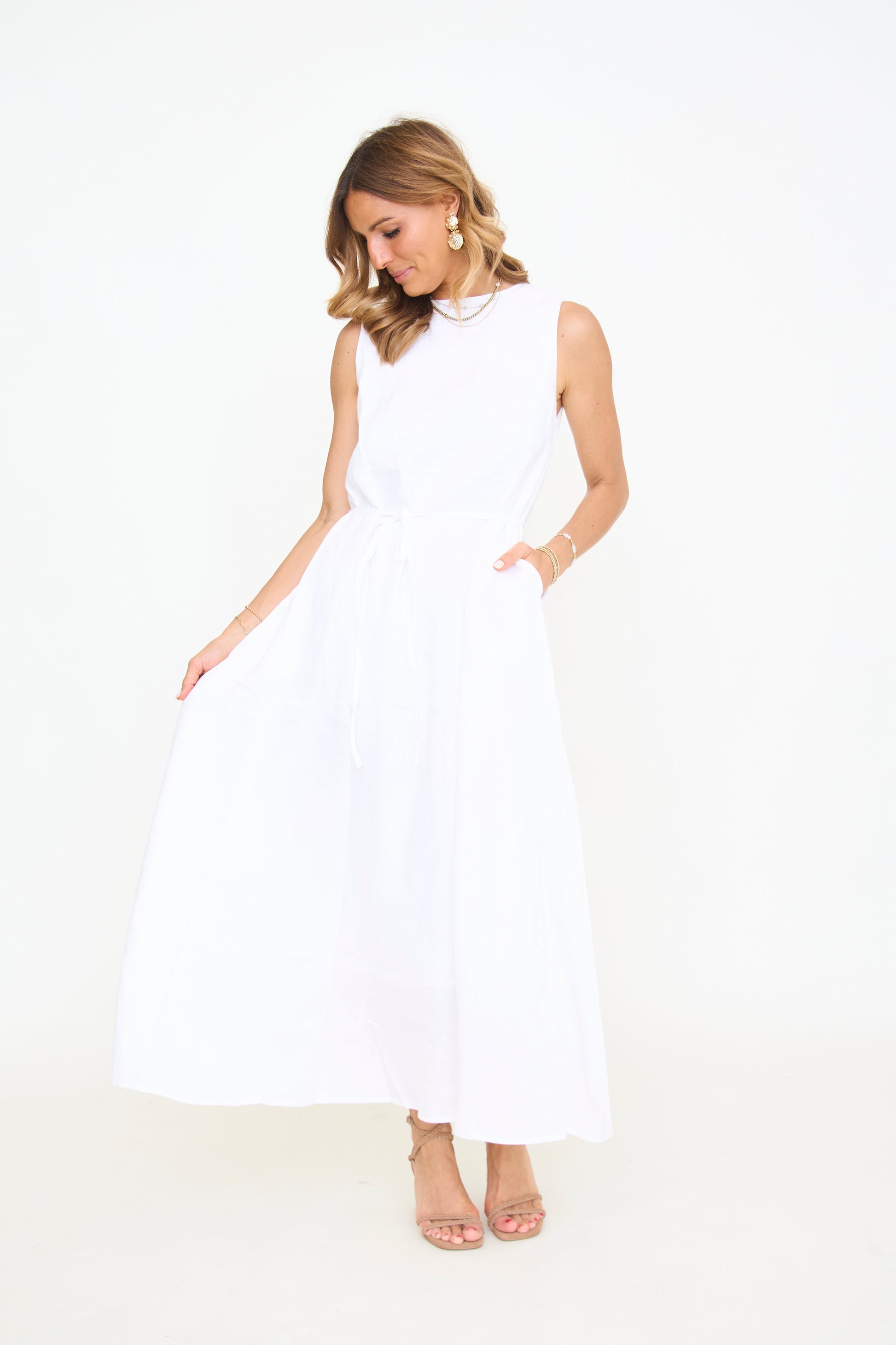 White Linen Maxi Dress Lady Hart White Linen Maxi Dress Lady Hart