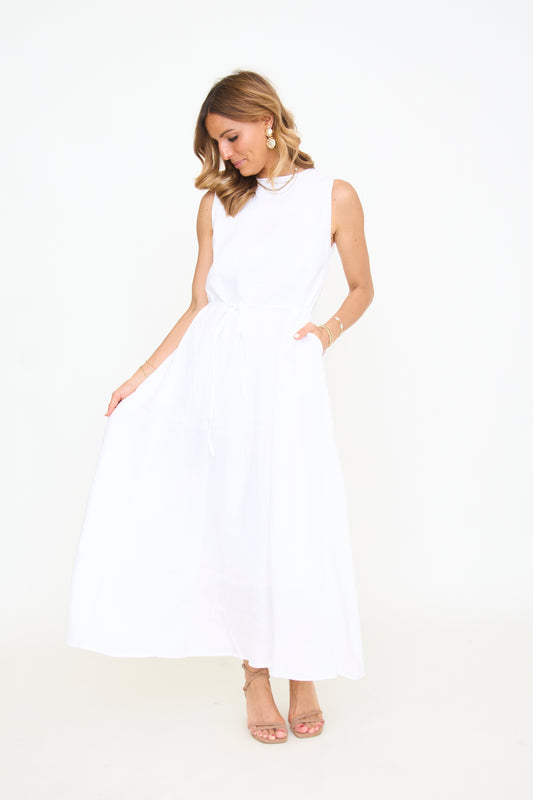 White Linen Maxi Dress