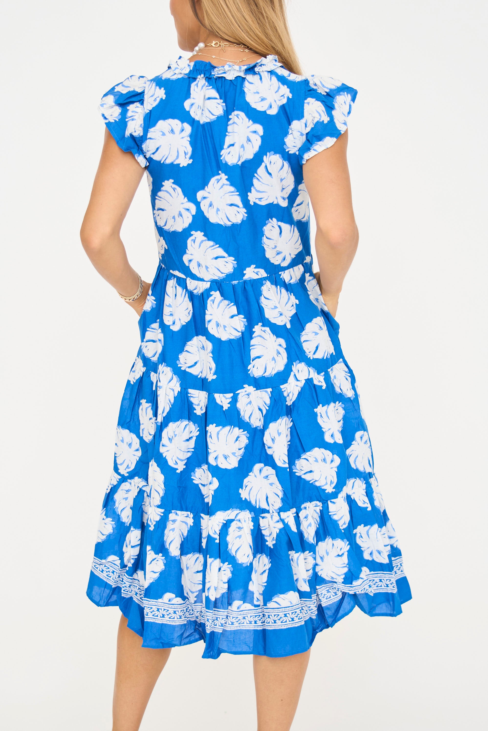 Griffin Palm Print Midi Dress