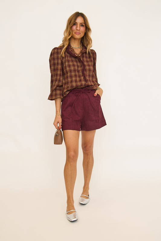 Lainey Lace Trim Button Down Top